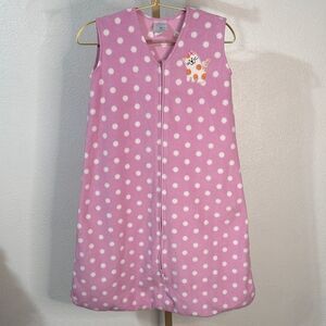 Halo Pink Polka Dot Sleep Sack with Cat Design